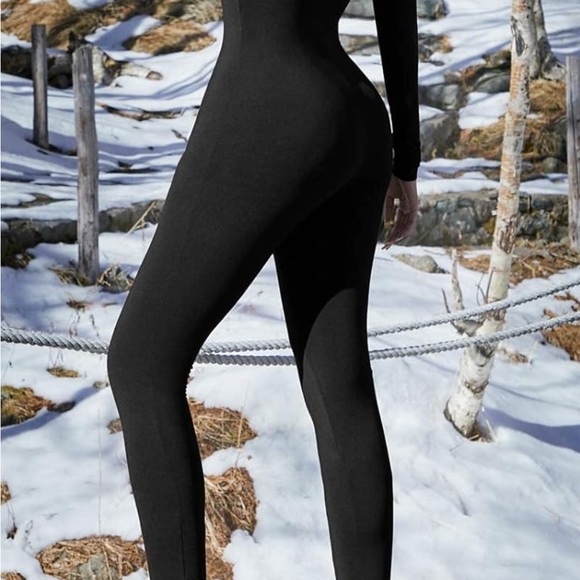 Womens Fleece Lined One Piece U Neck U Back Long Sleeve MEDIUM (8-10)-KEEP WARM! - Picture 5 of 6